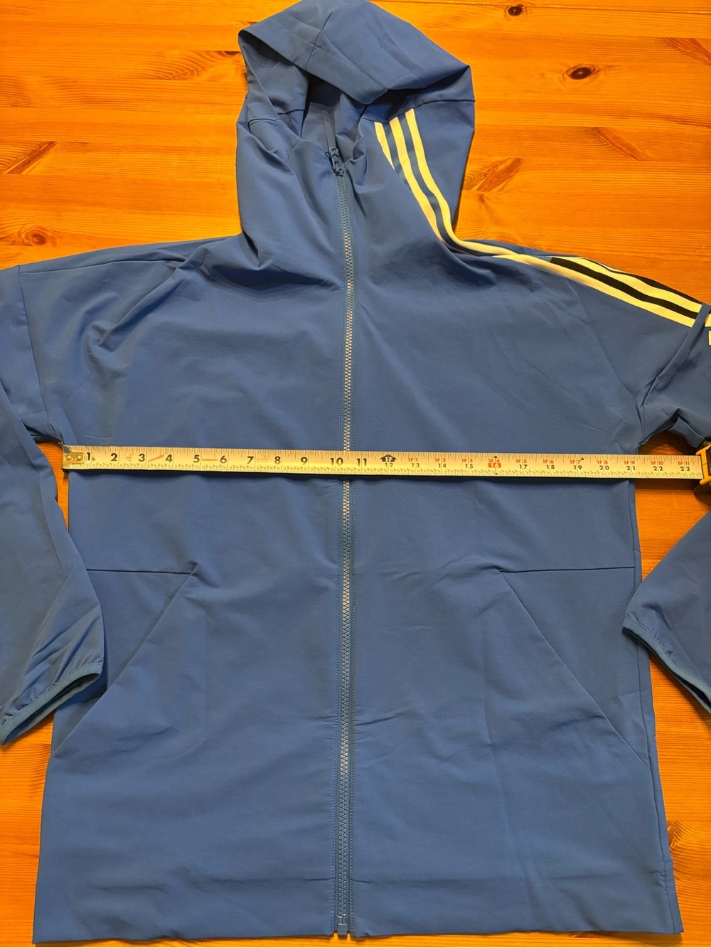 Adidas Sportswear Men’s Medium Blue 3-Stripes Full Zip Hooded Jacket